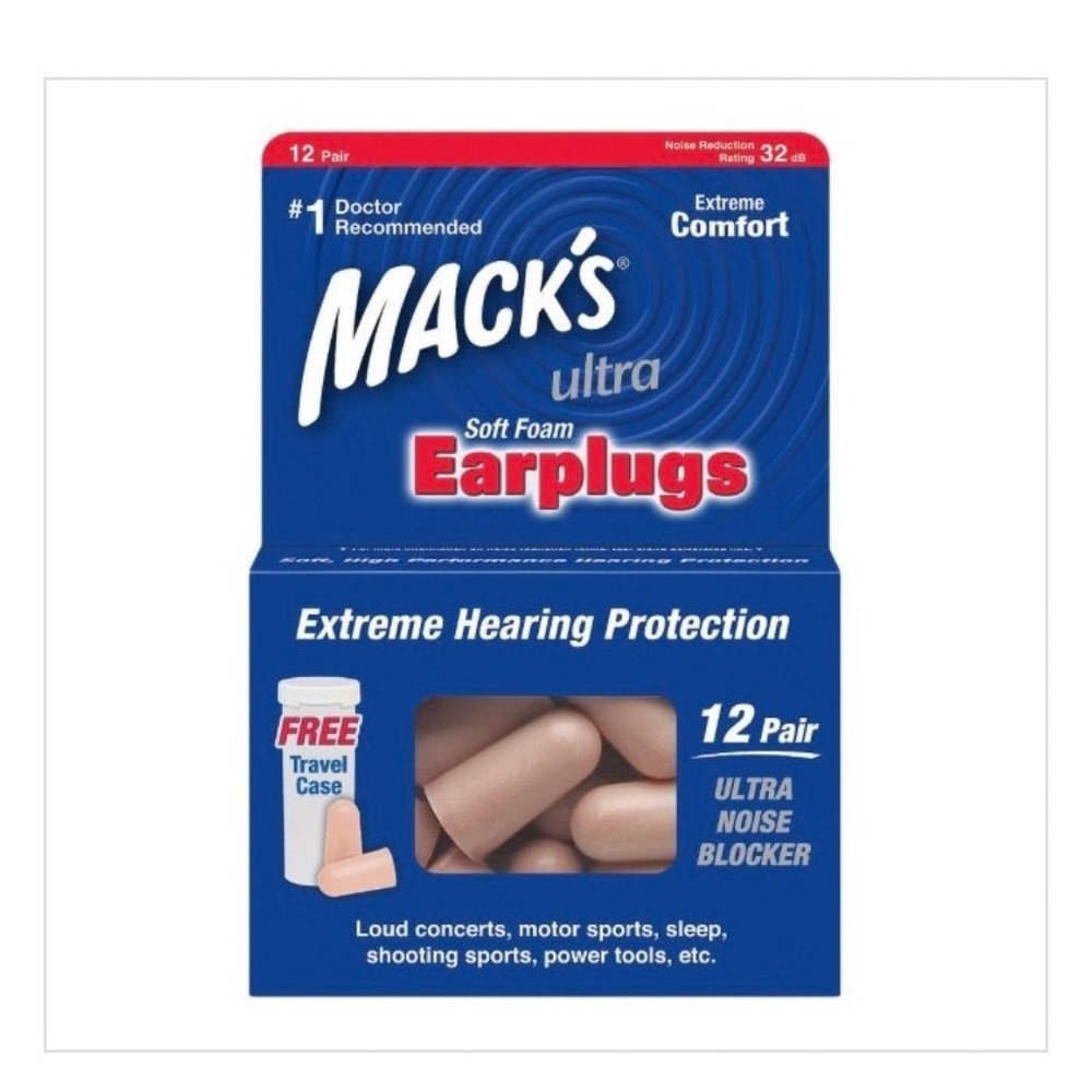 Mack's Ultra Soft Foam Earplugs with Travel Case - 24ct (12 Pair)